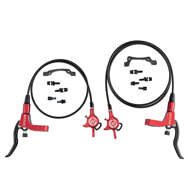 BUCKLOS Bicycle Hydraulic Disc Brake Aluminum Alloy Road Mountain Oil Disc Brake 800/1500mm Front and Rear Cable MTB Parts Calip, Red/black
BUCKLOS Bicycle Hydraulic Disc Brake Aluminum Alloy Road Mountain Oil Disc Brake 800/1500mm Front and Rear Cable MTB Parts Calip, Red/black