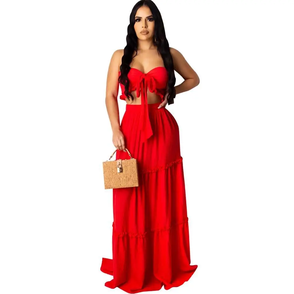Strapless Crop Top Set Woman Party Fashion Two Piece Skirt Dress Set Long Dresses Set
Strapless Crop Top Set Woman Party Fashion Two Piece Skirt Dress Set Long Dresses Set
