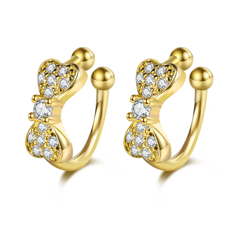 Fashion hot bow with diamond earrings put 18k gold temperament elegant girl wearing cute girl earrings for female design, Gold color
Fashion hot bow with diamond earrings put 18k gold temperament elegant girl wearing cute girl earrings for female design, Gold color