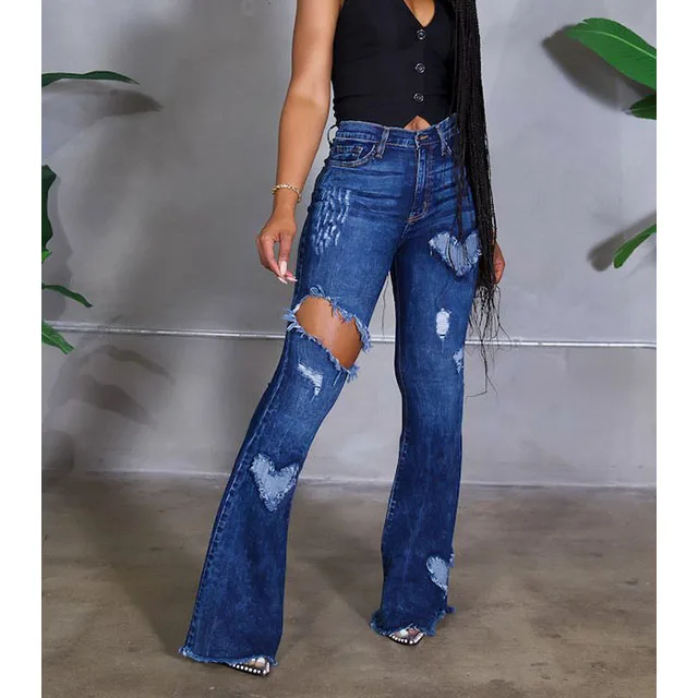 GX3280 Summer casual knee hole ripped pants Women Jeans Full Length sexy woman Flared pants trousers, Picture
GX3280 Summer casual knee hole ripped pants Women Jeans Full Length sexy woman Flared pants trousers, Picture