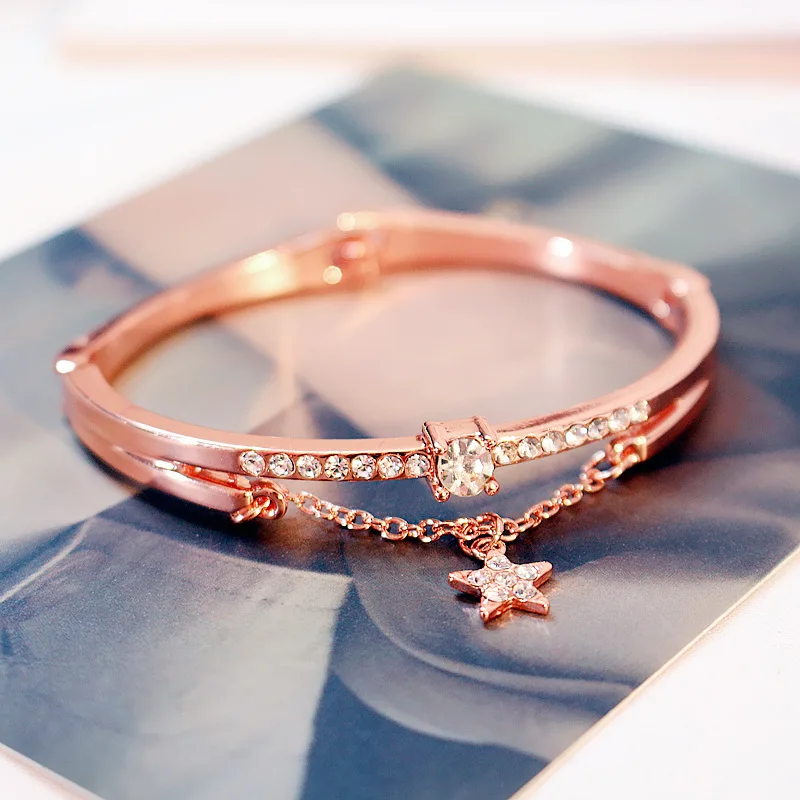 Korean-Style Student Bracelet Women's Simple and All-match Stars Fresh Girl's Lovely Girlfriends Bracelet Jewelry Gift, Rose gold
Korean-Style Student Bracelet Women's Simple and All-match Stars Fresh Girl's Lovely Girlfriends Bracelet Jewelry Gift, Rose gold