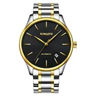 Custom Made Brand Your Own Slim Gold Quartz Wristwatches Men Stainless Steel Sapphire Logo Watches