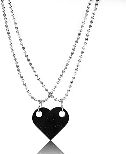 New Hot Selling heart Stitching Acrylic Couple Necklace Wish Creative Building Block Accessory Set, Black
New Hot Selling heart Stitching Acrylic Couple Necklace Wish Creative Building Block Accessory Set, Black