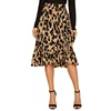 Custom print leopard maxi skirt for women
