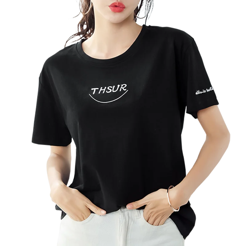 2020 Top sale stock wholesale colorful customized t shirt for women calual, Customized colors
2020 Top sale stock wholesale colorful customized t shirt for women calual, Customized colors