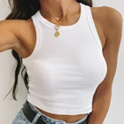 Sexy Tank Top Tops 2020 Newest Women's Summer Cotton Rib Sexy Sleeveless Short Tank Top Multi Colors Tops