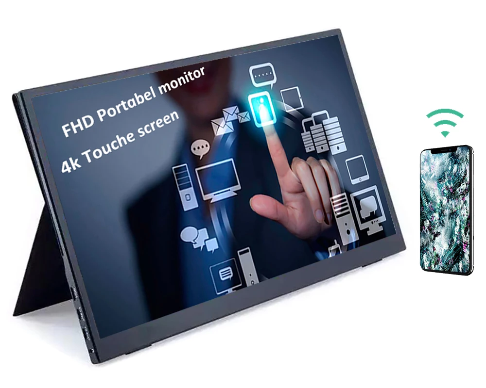 Fhd Ips LCD laptop pc computer screen hd-mi wireless wifi 15.6 inch Portable Monitors support Type-c USB
Fhd Ips LCD laptop pc computer screen hd-mi wireless wifi 15.6 inch Portable Monitors support Type-c USB