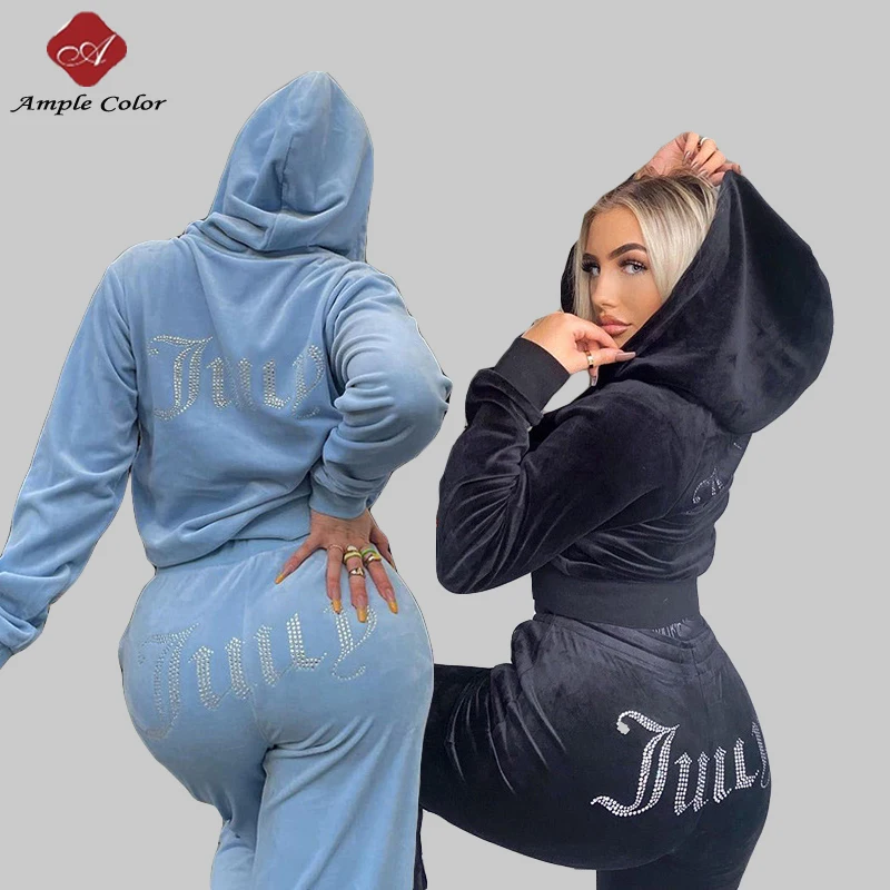 Velvet 2 Piece Set Rhinestone Hoodie Custom Zip Up Jacket Women Fitted Tracksuit New 2021 Two Piece Pants And Top Set Women
Velvet 2 Piece Set Rhinestone Hoodie Custom Zip Up Jacket Women Fitted Tracksuit New 2021 Two Piece Pants And Top Set Women