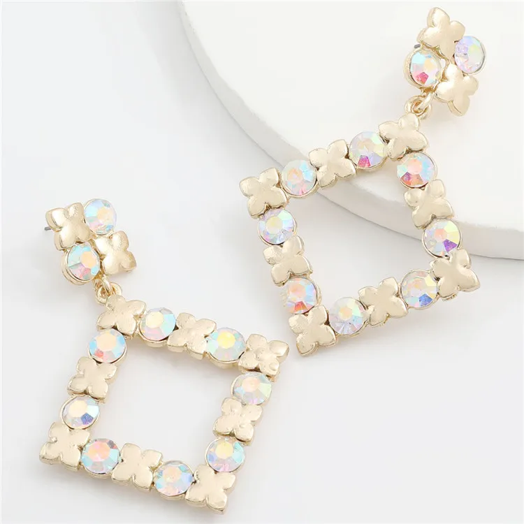 Fashion high sense net red earrings multi-layer square alloy diamond-studded acrylic earrings simple and versatile earrings, Picture shows
Fashion high sense net red earrings multi-layer square alloy diamond-studded acrylic earrings simple and versatile earrings, Picture shows