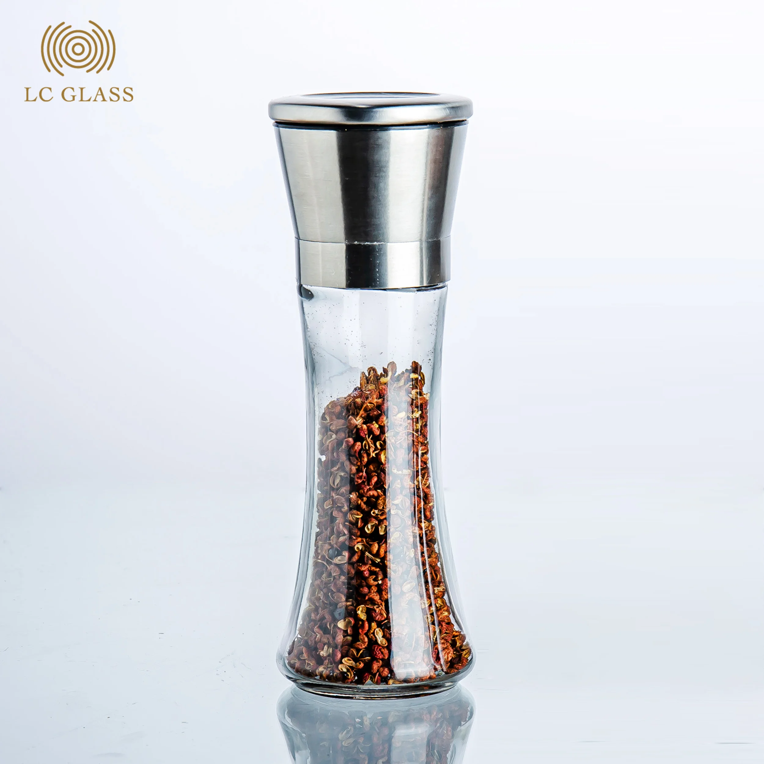 grade 6oz 180ml spice grinder glass bottle salt pepper shaker