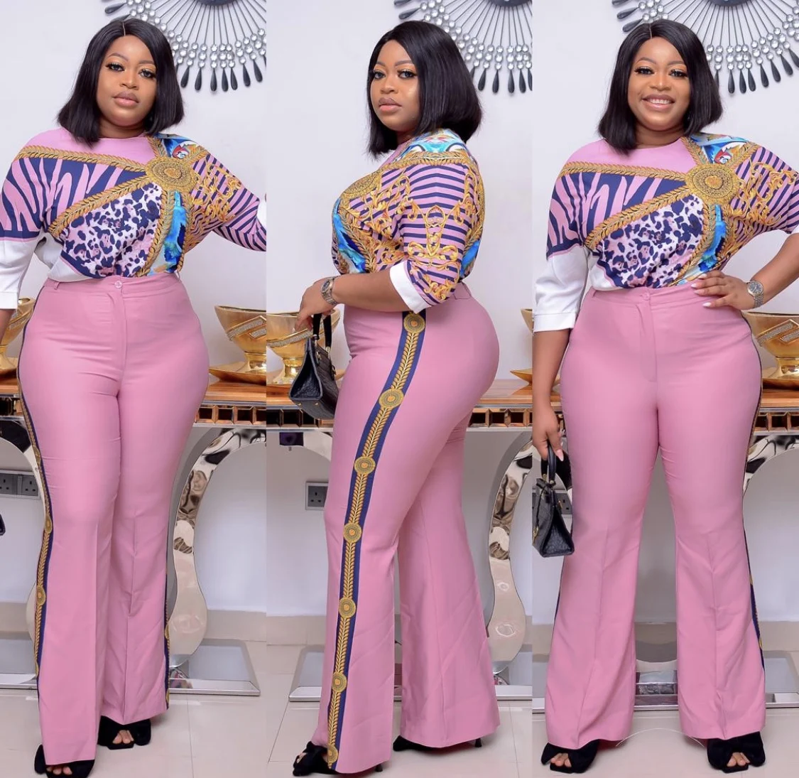 Autumn Bodycon Cyalaa Patchwork Crew-Neck High Wasited Printing Colorful Plus Size Outfits Women Custom Two Pieces Set, Picture
Autumn Bodycon Cyalaa Patchwork Crew-Neck High Wasited Printing Colorful Plus Size Outfits Women Custom Two Pieces Set, Picture