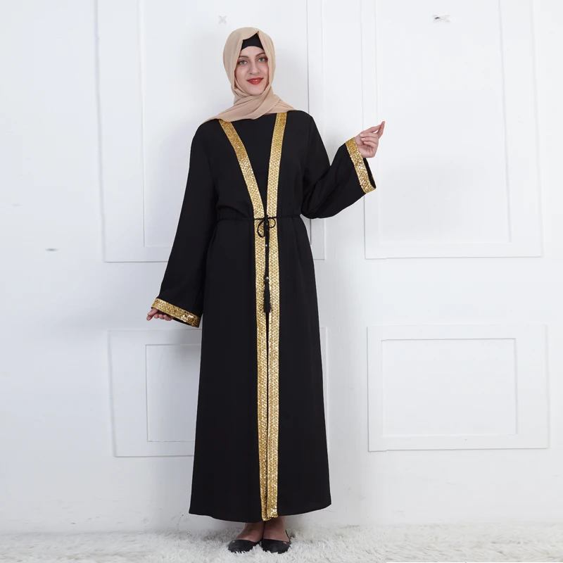 2021 Latest Middle East loose cardigan robe women muslimah dress Islamic Clothing Front Open Kimono Arabic Dubai Muslim Abaya, Black
2021 Latest Middle East loose cardigan robe women muslimah dress Islamic Clothing Front Open Kimono Arabic Dubai Muslim Abaya, Black