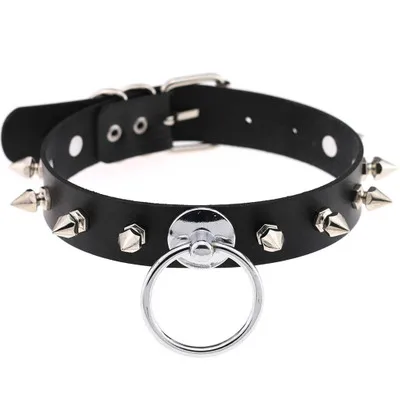 Punk Goth Rock Spiked Rivets Leather Collar Oversized O Round Neck Chain Neck Straps for Women
Punk Goth Rock Spiked Rivets Leather Collar Oversized O Round Neck Chain Neck Straps for Women
