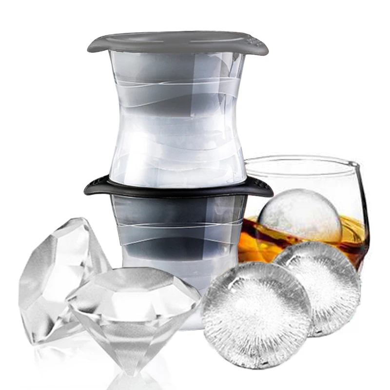 Food Grade Single Ice Silicone Diamond Ice Ball Mold Reusable Large Size Ice Cube Tray With Lid for Whiskey Cocktail Red Wine, Black, grey
Food Grade Single Ice Silicone Diamond Ice Ball Mold Reusable Large Size Ice Cube Tray With Lid for Whiskey Cocktail Red Wine, Black, grey