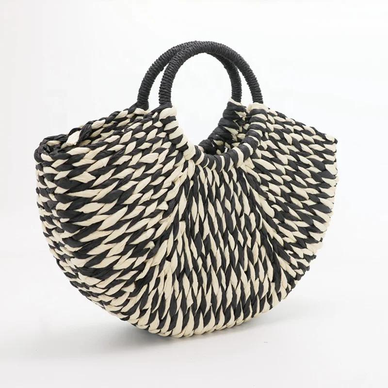 2021 fashion handmade straw handbag with half moon shape women straw basket tote beach bag for summer, Navy blue, black
2021 fashion handmade straw handbag with half moon shape women straw basket tote beach bag for summer, Navy blue, black