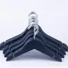 Factory wholesale price luxury durable black wooden suit clothes hanger with anti slip strip shoulder hanger