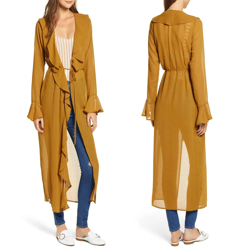 YH18186 Women clothing Long Sleeve Long Duster Coat Wrap Jacket, White
YH18186 Women clothing Long Sleeve Long Duster Coat Wrap Jacket, White