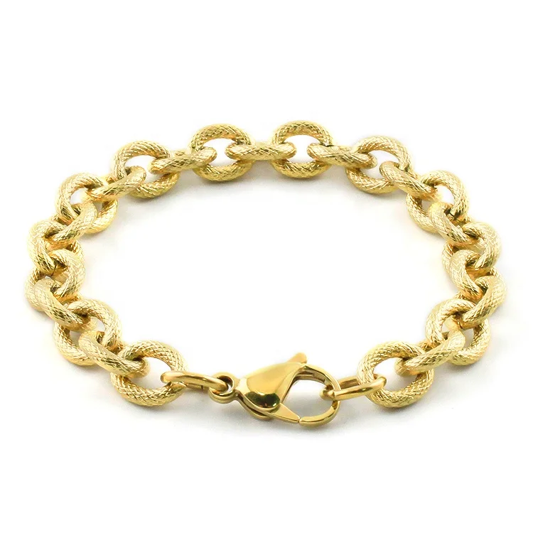 Simple Geometric Punk Jewelry Stainless Steel Gold Cable Oval Link Chain Cuff Bracelet, Gold/silver
Simple Geometric Punk Jewelry Stainless Steel Gold Cable Oval Link Chain Cuff Bracelet, Gold/silver