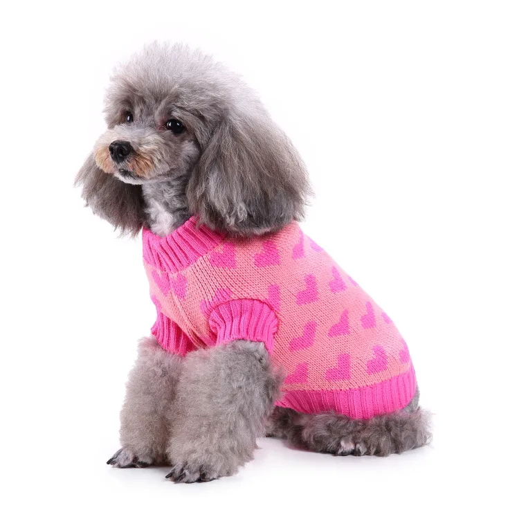 Custom size pink pet apparel new product dog sweater free knitting pattern cute heart printed dog clothes, Many colors
Custom size pink pet apparel new product dog sweater free knitting pattern cute heart printed dog clothes, Many colors