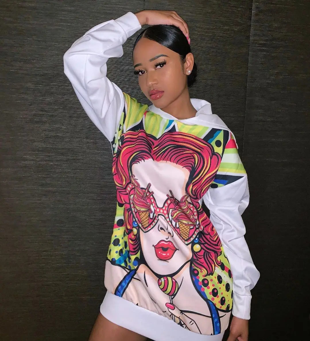 QC - BN015 Cartoon sublimation printing top women fall fashion Lantern sleeves hip hop style women's hoodies & sweatshirts, Customized color
QC - BN015 Cartoon sublimation printing top women fall fashion Lantern sleeves hip hop style women's hoodies & sweatshirts, Customized color