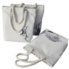 Handle Bag Custom Logo Womens Shopping Animal Print Canvas Shoulder Tote Rope Handle Bag