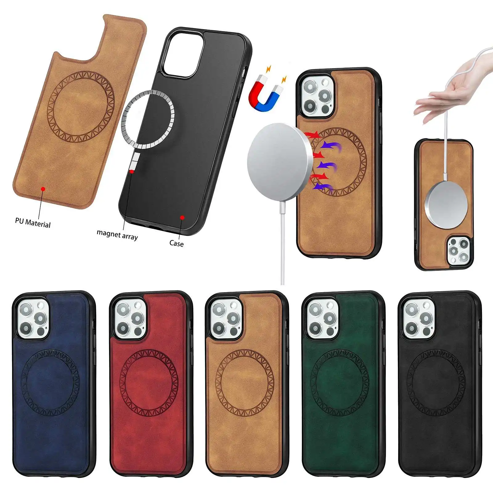 Free sample new magnetic shockproof leather phone case for iphone 12 pro max mini, Multi
Free sample new magnetic shockproof leather phone case for iphone 12 pro max mini, Multi