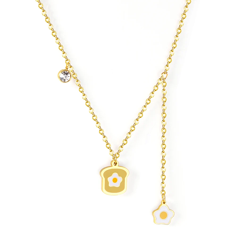Ason Jewelry 2021 New Minimalist Ladies Bread Pendant Stainless Steel Gold Plated Chains Necklace
Ason Jewelry 2021 New Minimalist Ladies Bread Pendant Stainless Steel Gold Plated Chains Necklace