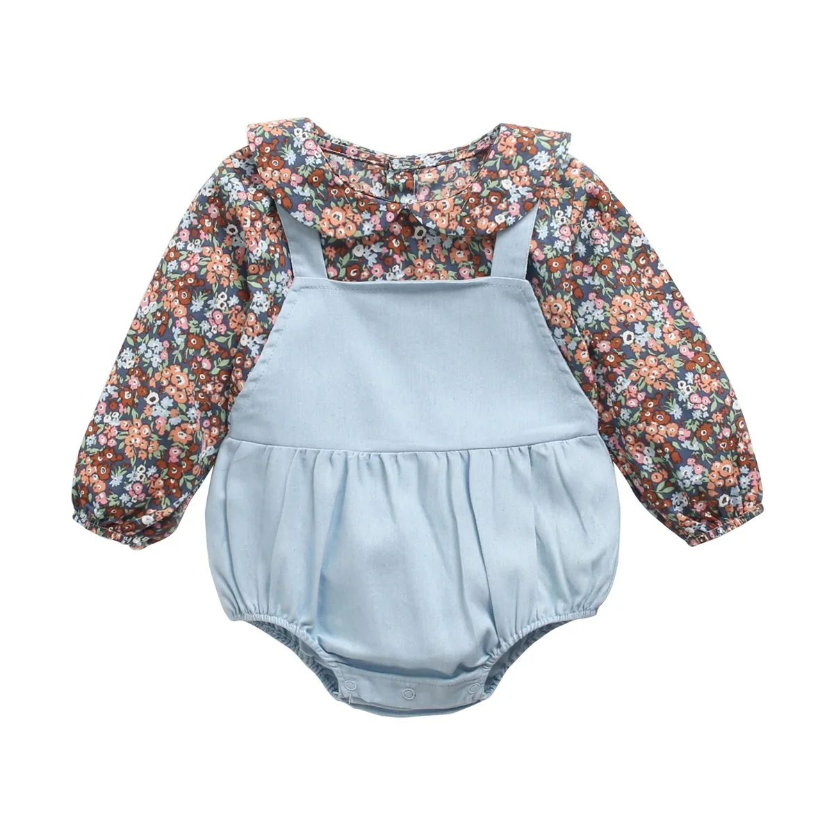 Yiwu Factory Wholesale Autumn Baby Girls 100% Cotton Vintage Floral Romper Long Sleeve Cute Printed Flower Color Onesie Jumpsuit
Yiwu Factory Wholesale Autumn Baby Girls 100% Cotton Vintage Floral Romper Long Sleeve Cute Printed Flower Color Onesie Jumpsuit