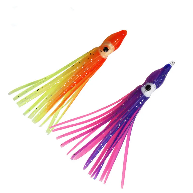

Rubber Soft Squid Bait Inkfish Fishing Lure Rubber Squid Skirts Artificial Sailfish Baits Mix Color, 20 colors