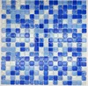 chip size 15*15mm blue color Wall decor Ice crackl glass mosaic for kitchen YC6X1501
