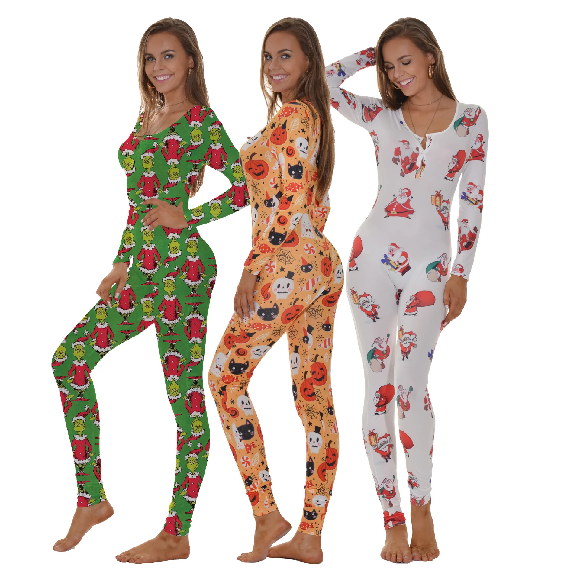 Fall 2021 Long Sleeves Jumpsuit Pajamas Gown Bodycon Nightwear Christmas Pajamas Custom Print Adult Onesie Pajamas For Women
Fall 2021 Long Sleeves Jumpsuit Pajamas Gown Bodycon Nightwear Christmas Pajamas Custom Print Adult Onesie Pajamas For Women