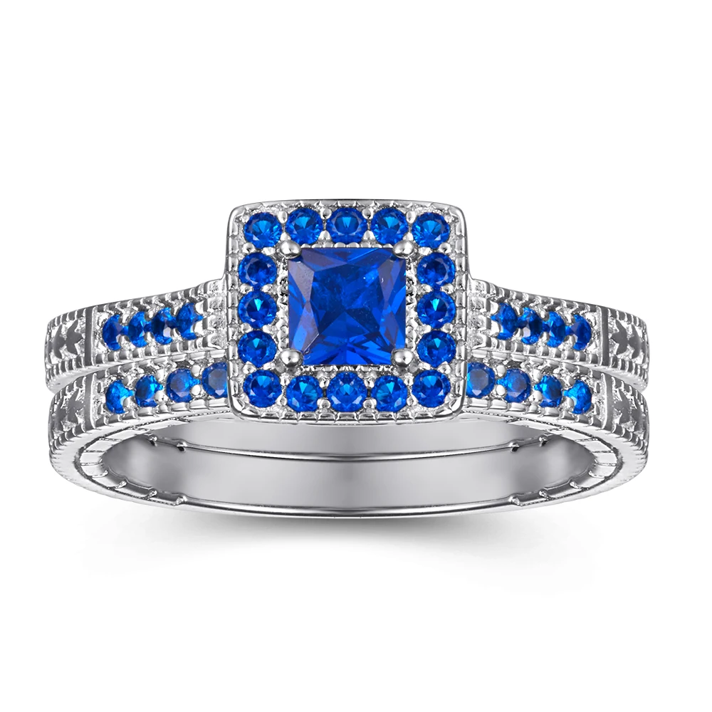 Simple Halo Ring Blue 4*4mm Cubic Zircon 925 Sterling Silver Engagement Wedding Ring
Simple Halo Ring Blue 4*4mm Cubic Zircon 925 Sterling Silver Engagement Wedding Ring