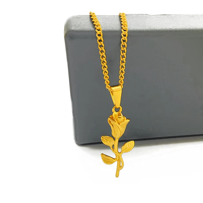 Dainty rose flower necklace stainless steel flower pendant with curb chain gold rose mens pendant floral necklaces boho jewelry
Dainty rose flower necklace stainless steel flower pendant with curb chain gold rose mens pendant floral necklaces boho jewelry