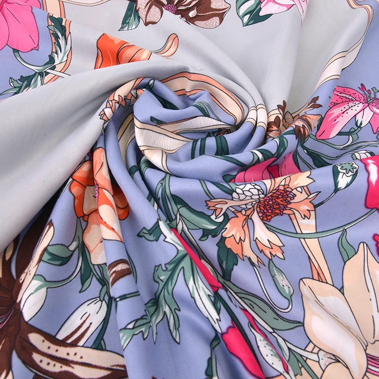 Top Quality Fashion Simple Style FENNYSUN 130*130cm Big Square Machine Printing Silk Retro Decorated Scarves Hand Rolled