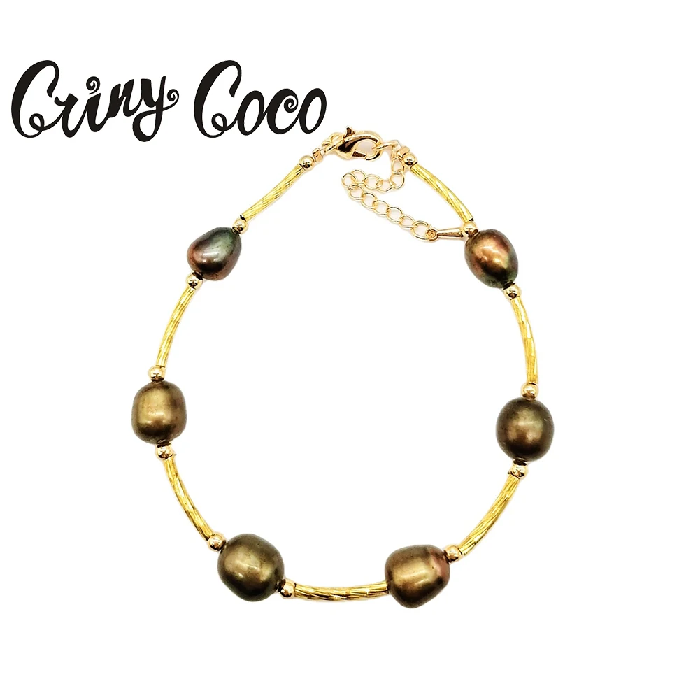 Cring Coco Tube Jewelry Bangles Chian Brown Pearl Hawaiian Pear Bracelets Gold Plated Copper Wholesale for Women Hawaiian Rings pulseras, Gold plated color
Cring Coco Tube Jewelry Bangles Chian Brown Pearl Hawaiian Pear Bracelets Gold Plated Copper Wholesale for Women Hawaiian Rings pulseras, Gold plated color