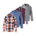 Wholesale custom men casual autumn check hooded flannel shirt 100% cotton