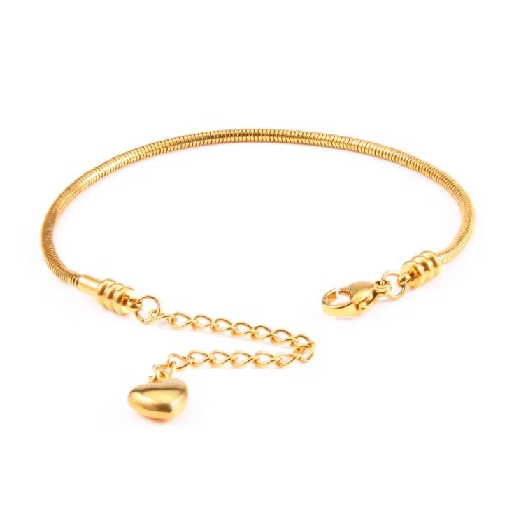 European popular Gold Thin Chain Bracelet For Women Trendy Stainless Steel 2mm Round Snake Chain Bracelet
European popular Gold Thin Chain Bracelet For Women Trendy Stainless Steel 2mm Round Snake Chain Bracelet