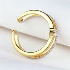 US FASHION DESIGN GOLD PLATED CUBIC ZIRCON 925 STERLING SILVER MEN RING WOMEN OPEN RING JEWELRY
