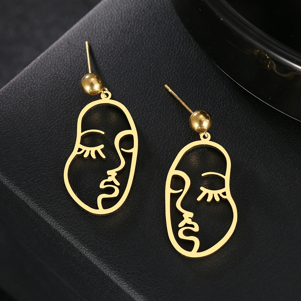 Stainless Steel Earrings Artistic Abstract Beauty Face Pendants Aesthetic Charm Fine Earrings For Women Jewelry Party Girl Gifts
Stainless Steel Earrings Artistic Abstract Beauty Face Pendants Aesthetic Charm Fine Earrings For Women Jewelry Party Girl Gifts