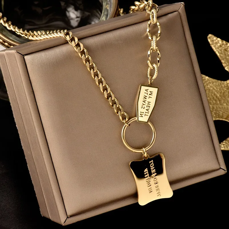 Stainless Steel Letter Necklace Metal Simple Clavicle Chain Gold Plated Necklace Jewelry
Stainless Steel Letter Necklace Metal Simple Clavicle Chain Gold Plated Necklace Jewelry