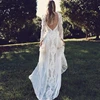 Hot Sale Bohemian Long Sleeve Girls Bride Gown Beach Bridal GownsWedding Dress 2019