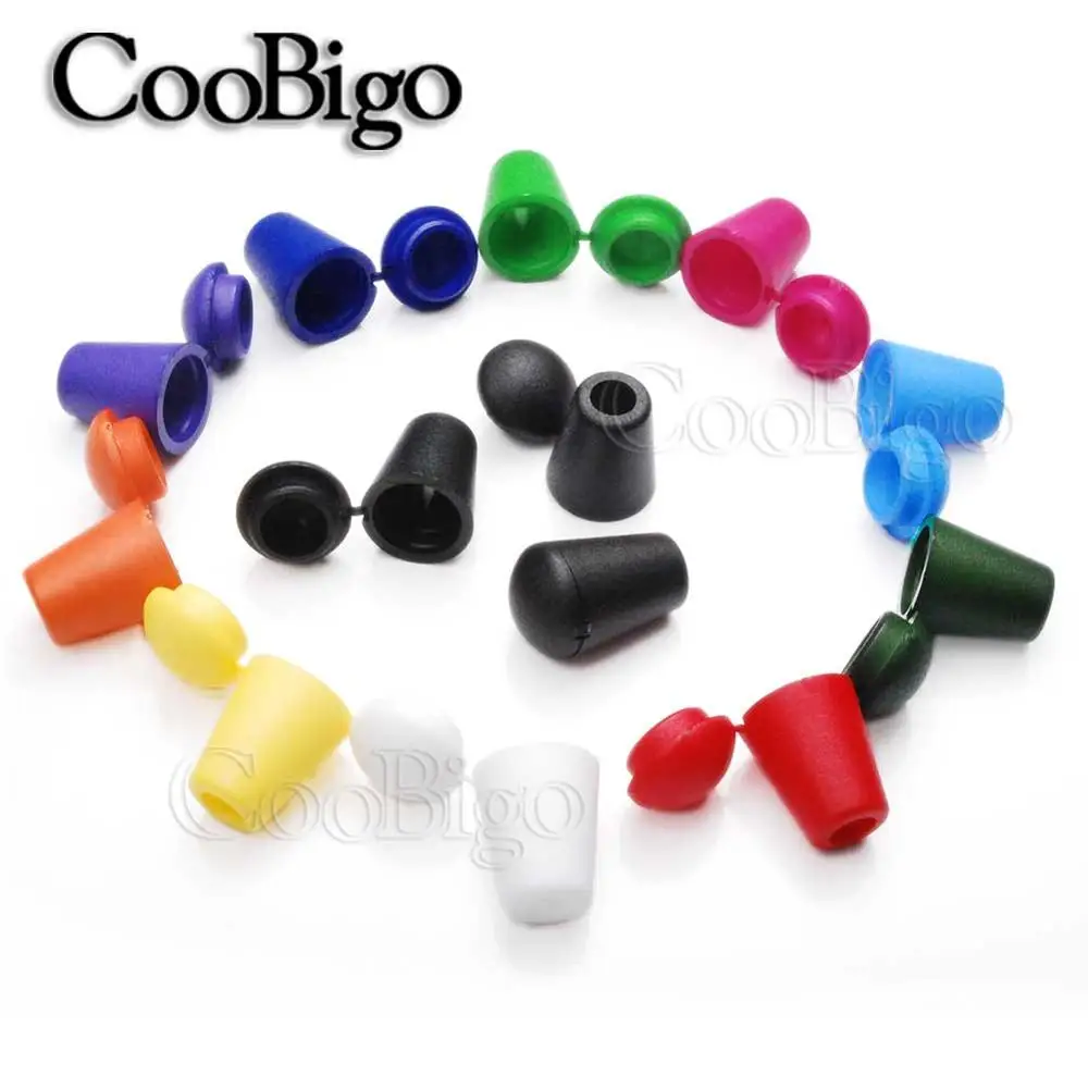 

1000pcs/Pack Colorful Cord Ends Bell Stopper Plastic Toggle Clip For Paracord Clothes Bag Sportswear Shoelace Rope #FLS047