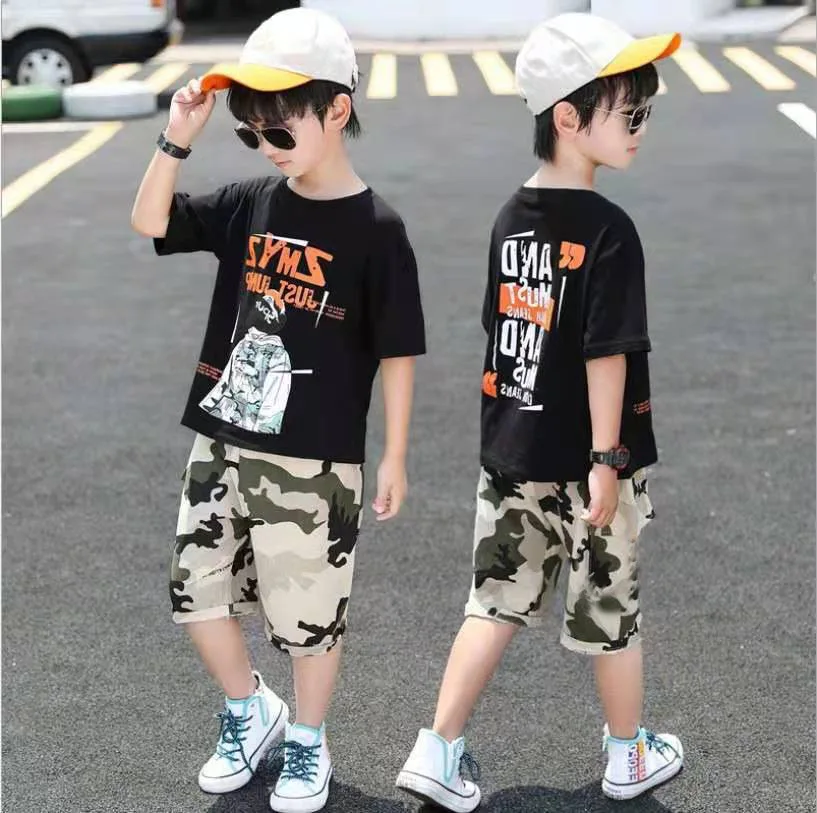 2022 New Summer Boy clothing sets 4-12 Years Boys T-Shirt and camouflage Denim Shorts 2 Piece Set clothes hot for kids clothes
2022 New Summer Boy clothing sets 4-12 Years Boys T-Shirt and camouflage Denim Shorts 2 Piece Set clothes hot for kids clothes