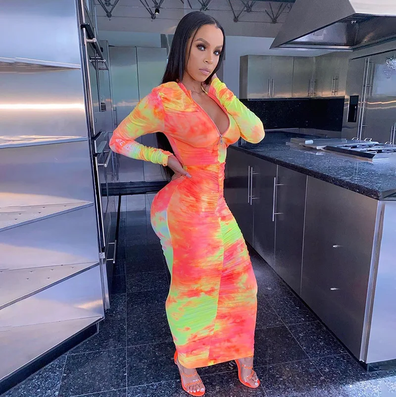 2021 Sexy Zip Up New Arrivals Woman Dress Long sleeve Tie Dye Maxi Women Lady Elegant Dress, 2 colors
2021 Sexy Zip Up New Arrivals Woman Dress Long sleeve Tie Dye Maxi Women Lady Elegant Dress, 2 colors