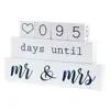 White Finish with Black Numbers Wooden blocks desktop wedding countdown calendar stand