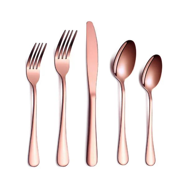 20-Piece Copper Plated Rose Gold Fork Spoon Knife Stainless Steel Cutlery Flatware Type, Silver, gold, rose gold, black
20-Piece Copper Plated Rose Gold Fork Spoon Knife Stainless Steel Cutlery Flatware Type, Silver, gold, rose gold, black