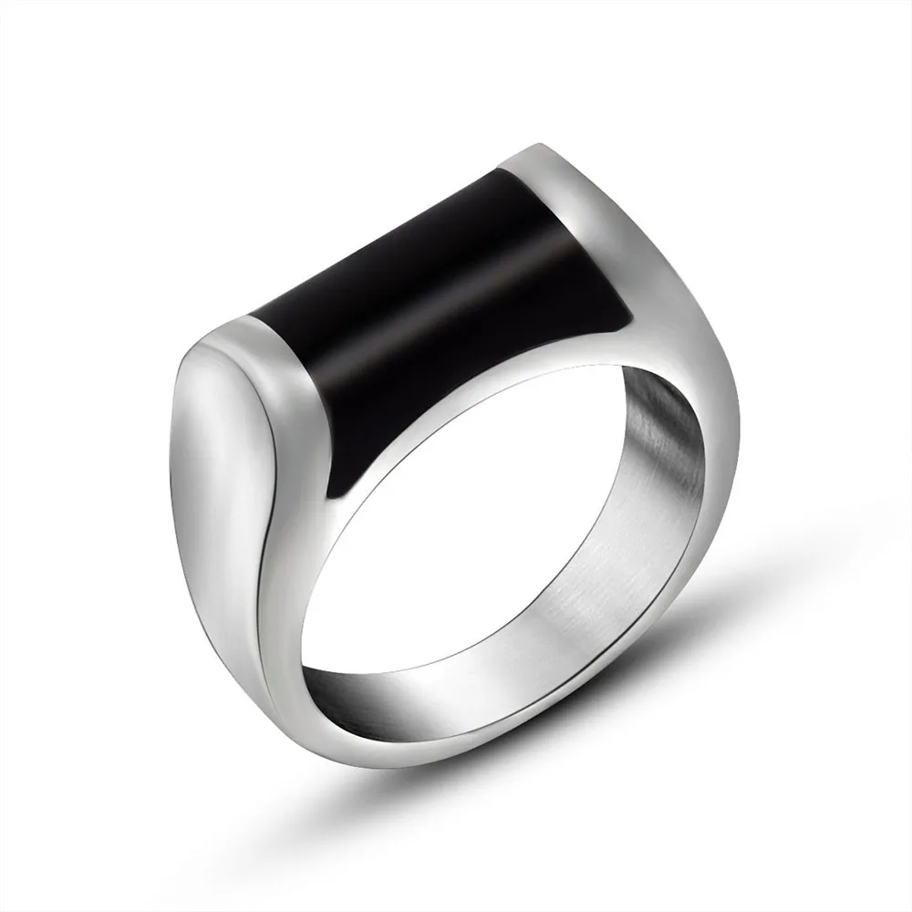 Ruigang Fashion Women Mens Wedding Inlay Black Drop Resin Stone Titanium Steel Band Ring, Steel color
Ruigang Fashion Women Mens Wedding Inlay Black Drop Resin Stone Titanium Steel Band Ring, Steel color