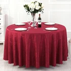 Cheap Dining Banquet Wedding Polyester Jacquard Round Table Cloth