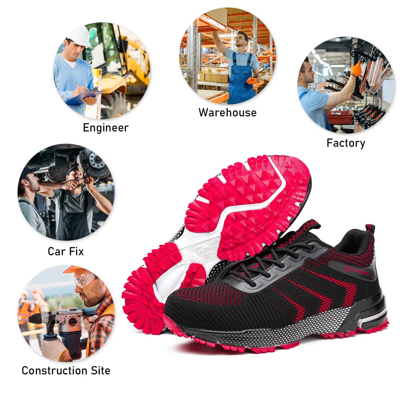 Hot Selling Industrial Protective Breathable Work Boot Casual Trainers Steel Toe Safety Shoes for Men Women, Black.grey.red
Hot Selling Industrial Protective Breathable Work Boot Casual Trainers Steel Toe Safety Shoes for Men Women, Black.grey.red