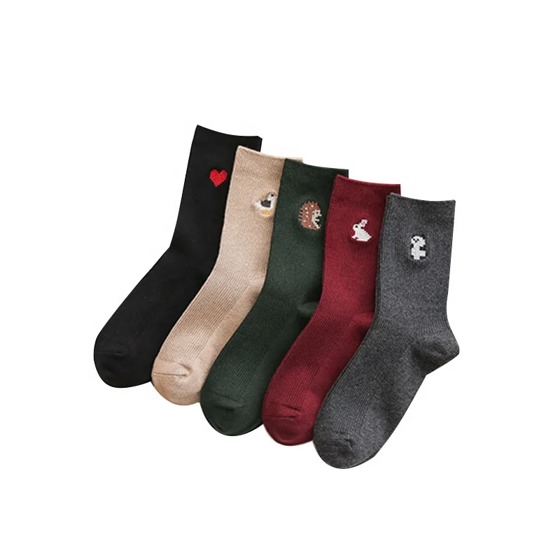 New designs warm custom embroidery socks breathable animal girl tube sock, Custom color
New designs warm custom embroidery socks breathable animal girl tube sock, Custom color